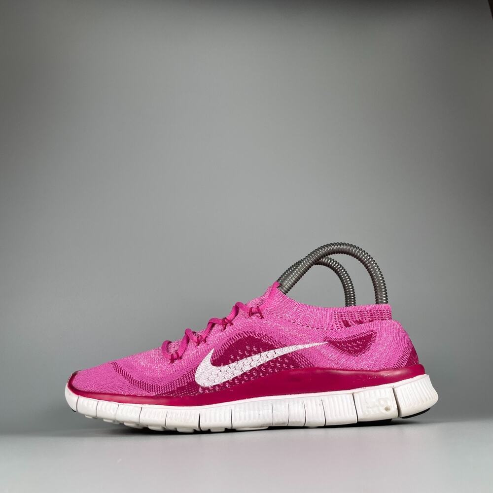 Nike Free 4.0 Flyknit Women's 7.5 Raspberry Red Purple Running Shoe Athletic GUC